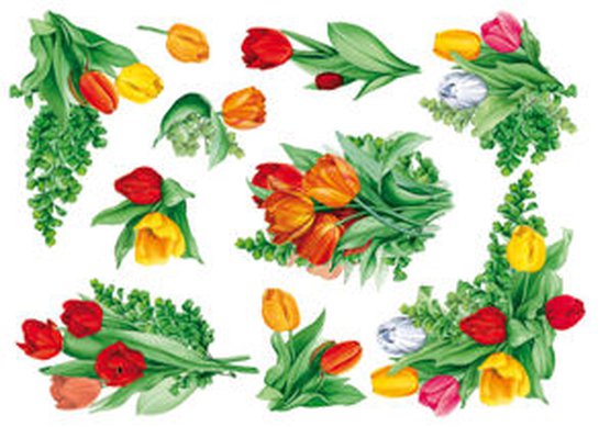 Бумага для декупажа 35*50см "Тюльпаны", рисовая 25г/м2