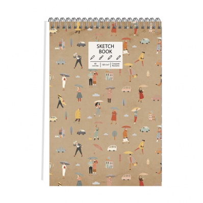 Скетчпад А4 "Зонтик", 40л. спираль 120г/м2  СПСЛ44097