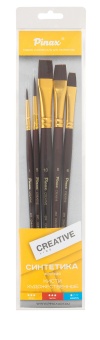 Набор кистей CREATIVE синтетика бордовая 5 шт. АССОРТИ