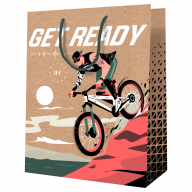 Пакет бум./ламин. 18*23*10см "Приготовиться", крафт  MS_52235