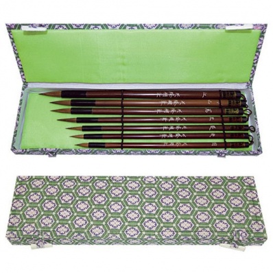 Н-р кистей для каллиграфии 7 шт., куница, бамбук