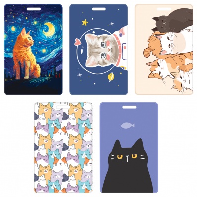 Обложка-карман для карт и пропусков "Котики", 65*95мм, ПВХ  ассорти PC_55427