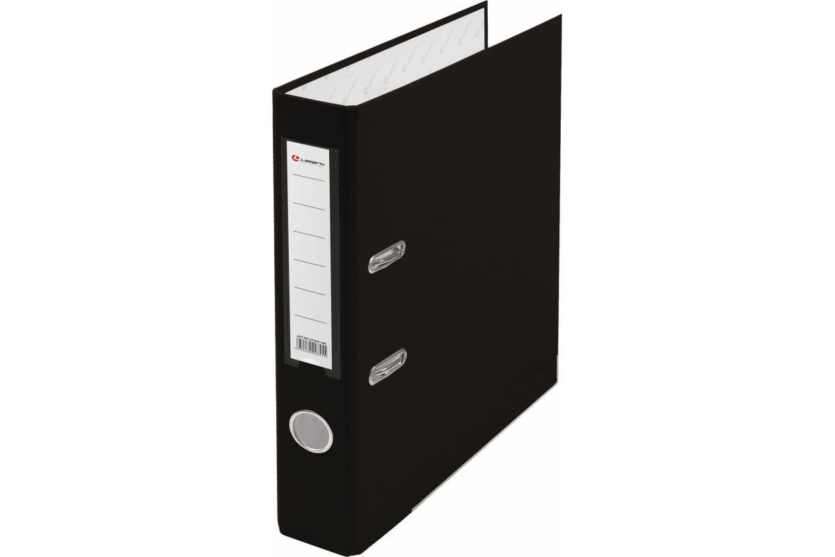 Регистратор А4 50мм черный собран. "Lamark" PP, метал. окант. карман  AF0601-BK1