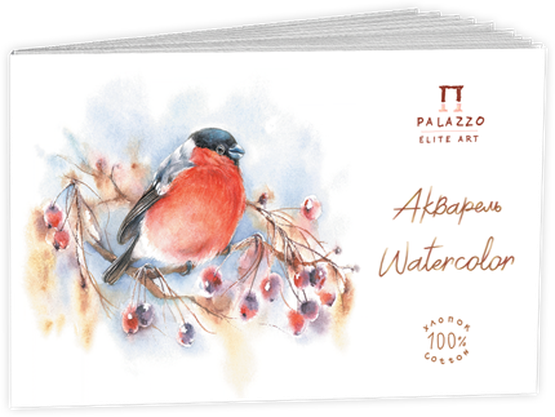 Планшет для акварели «Снегирь», 150х250, 300 г/м2, хлопок 100%, 15л