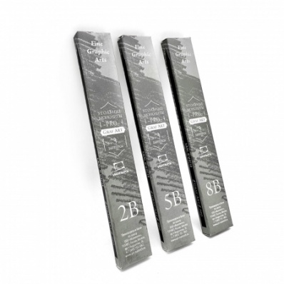 Набор монолитных угольных карандашей Малевичъ GrafArt PRO, 5B, 3 шт.