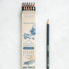 Набор ч/г карандашей Малевичъ, 12 шт