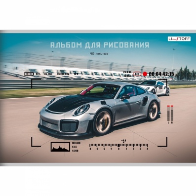 Альбом д/рис 40л. на скреп. "Спортивная машина"  АЛ402558