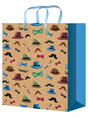 Пакет бум./ламин. 26*33*14см "Мужской стиль" крафт ППК-2665