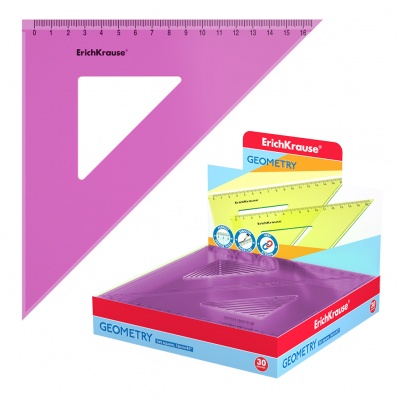 Угольник 45град./16см розовый  ЕК 53006