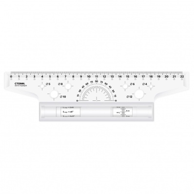 Рейсшина 22см с метал. роликом СТАММ ЛР-30477