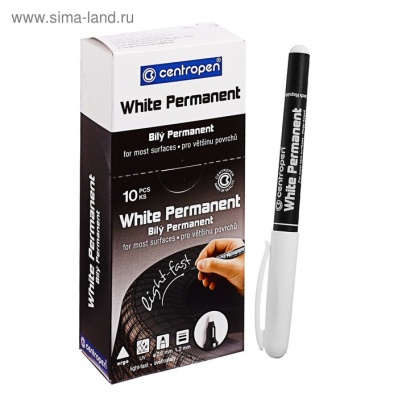 Маркер перманентный Centropen "2686" белый, пулевидный, 1,2мм