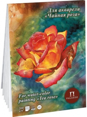Планшет д/акварели А4 "Чайная роза", холст, 20л, 200г/м2  ПЛЧР/А4