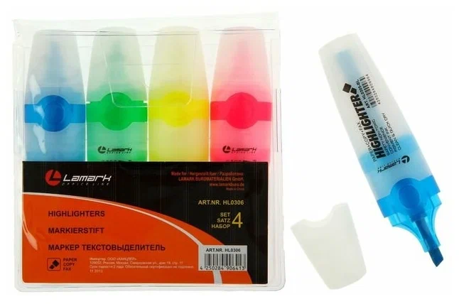 Н-р текствыделителей 4 цвета  1-5мм  LAMARK 306