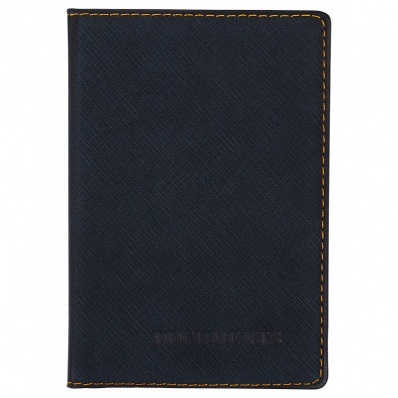 Обложка д/автодокументов "Office Space" Джинс искус. кожа антрацит DL_53593