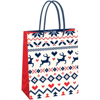 Пакет бумажный 18*23*10см MESHU "Сканди",  глянцевая ламинация