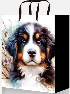 Пакет бум./ламин. 26*32см "Песик и веточки"  ПКП-0370