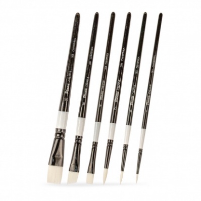 Набор кистей CREATIVE белая синтетика White Taklon 6шт, ассорти