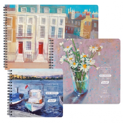 Скетчбук MIX MEDIA для акрила, гуаши и смешанных техник, 30*21см, 360 г/м, 20л