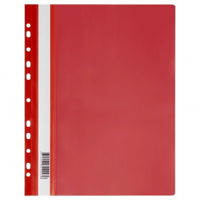 Папка-скоросш. А4 с перфорац. красная СТАММ 160мкм ММ-32257