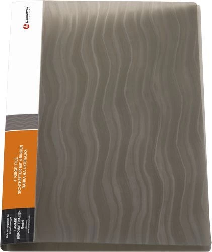 Папка 4 кольца А4 25мм серая "Волна" RF0069-WGR