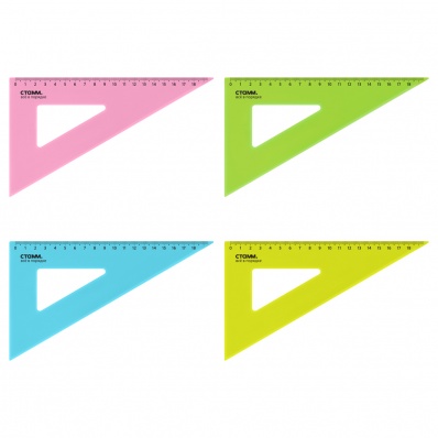 Угольник 30град./18см прозр. неон. ТК47