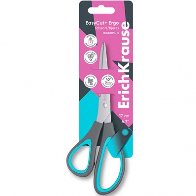 Ножницы для левшей 17см "Легкий рез Плюс" ассорти  ЕК 60841