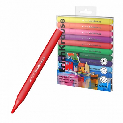 Маркеры акриловые Art Spirit 12 цветов пулевидные   EK  61839