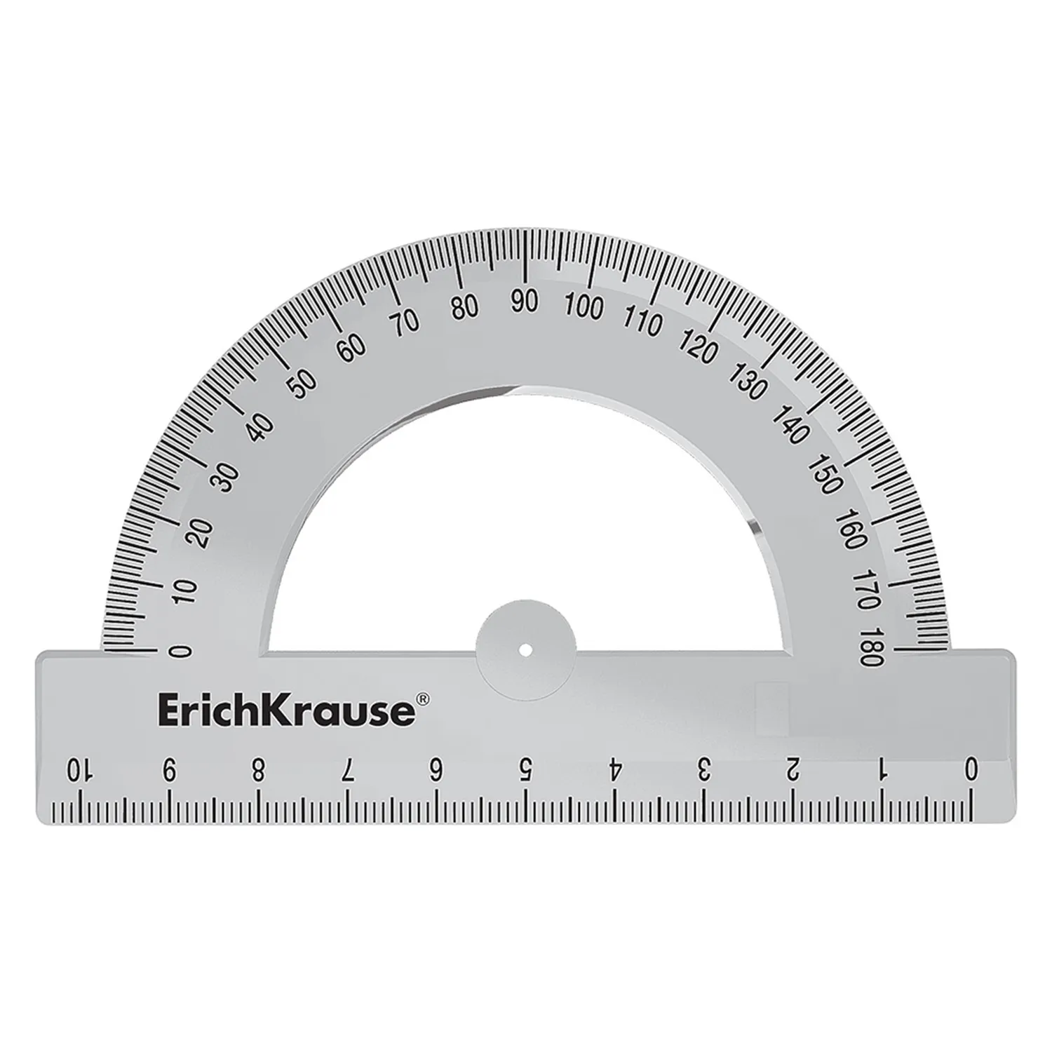 Транспортир 180град./10см  прозр. ЕК 49550