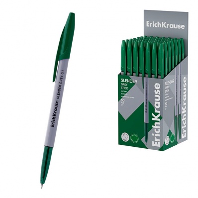 Ручка шар. зеленая 0,7мм "Slender Stick Grey"  ЕК63084