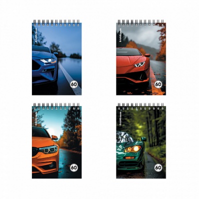 Блокнот А6 "Драйф под дождем", 60л, клетка, на спирали  ЕК63381