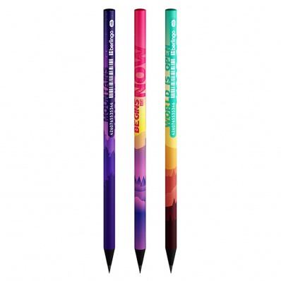 Карандаш ч/г НВ Berlingo "Scenic", круглый,  ассорти   BP00S16