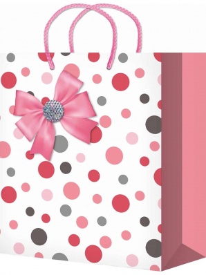 Пакет подарочный 26*32см "Розовый бант" глянцевый  ППК-4451