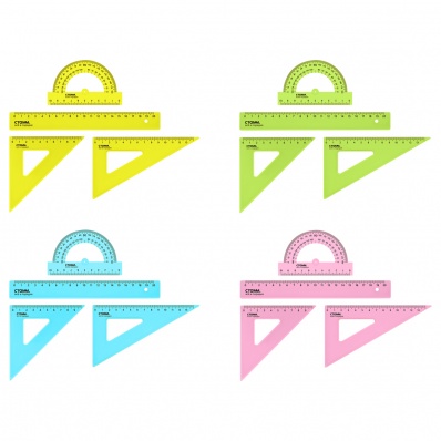 Н-р геометрич. 4 пр. средн. СТАММ неон (угольн. 2шт, лин. 20см, тр-р)  НЧ-30521