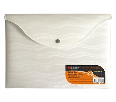 Папка-конверт с кнопкой А4 "Lamark. Волна" белый  РЕО444