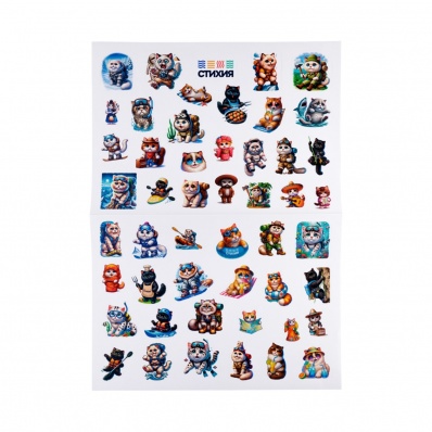 Набор стикеров "Котики - путешественники" А3