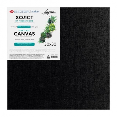 Холст на подрамн. 30*30 см, Ладога, черный грунт380г/м2, хлопок, с/з