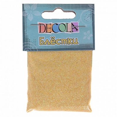 Блёстки декоративные Декола, желтый радужный, 0.3мм, 20гр