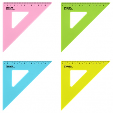 Угольник 45град./12см неон. прозр. ТК44