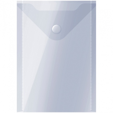 Папка-конверт с кнопкой А6, бесцветная, СТАММ, прозрачная, 150мкм,  ММ-13809