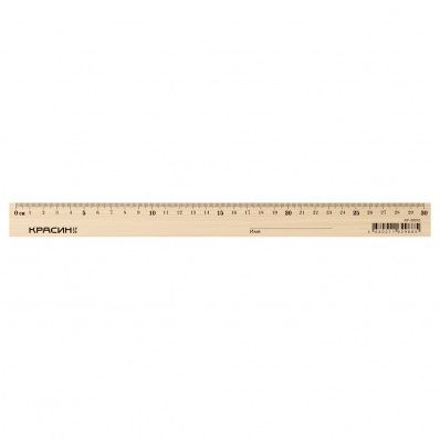 Линейка 30см деpевянная  Красин КР-30010