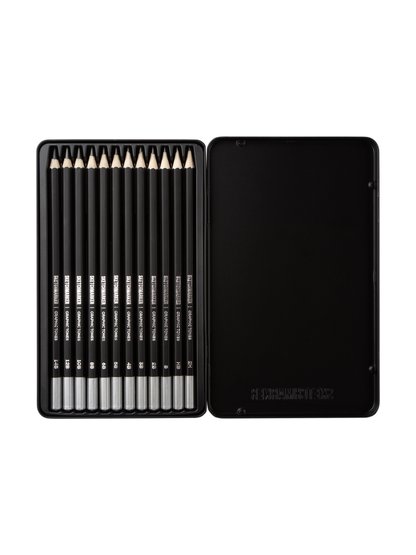 Набор ч/г карандашей "Sketchmarker" 12шт (2Н-14В) метал. пенал