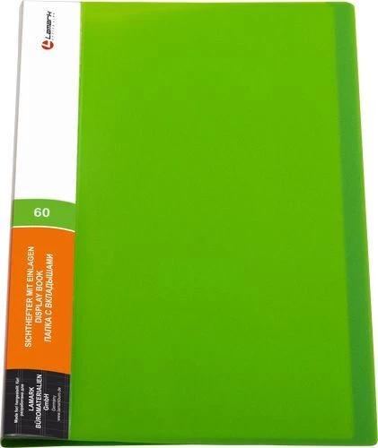 Папка с 60 вкл. "Lamark" НЕОН зеленая 0,60мм DB0036