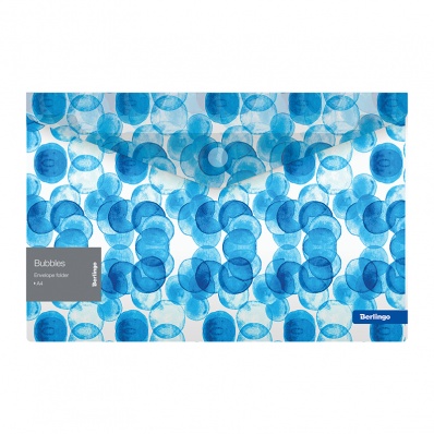 Папка-конверт с липучкой А4, Berlingo "Пузыри", прозрачная, 180мкм,  EFv_A4601