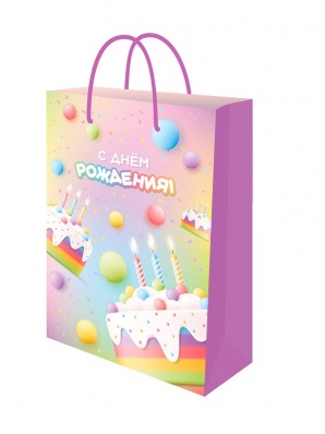 Пакет подарочный 22*31см "Торт со свечками" ППК-2763