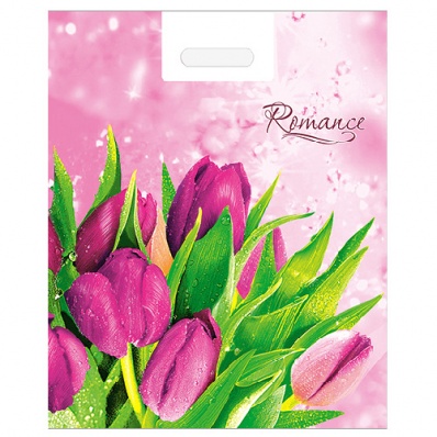 Пакет с вырубной ручкой 41*51см "Романтика"  80мкм   НФ-00000880