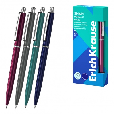 Ручка шар. автомат. синяя 0,7мм "Super Glide Technology"  Smart Matic Metallic  ЕК 61095