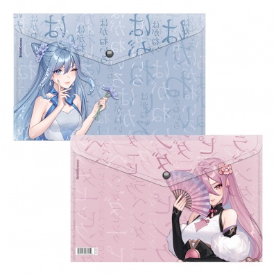 Папка-конверт с кнопкой А4  Аниме девушки ассорти ЕК 61156