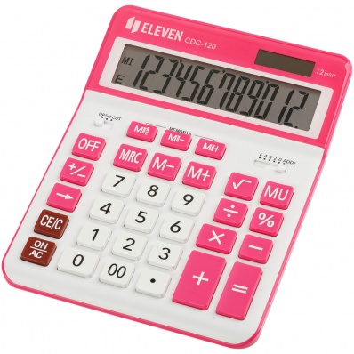 Калькулятор 12p "Eleven" 155*206мм белый/красный CDC-120-WH/RD