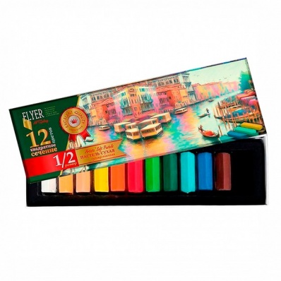 Набор сухой пастели 12 цв. "Город искусств", мягкая  1/2 длины