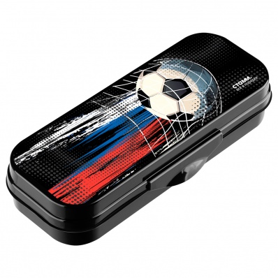 Пенал пласт. СТАММ "Мяч", черный  ПН-32587